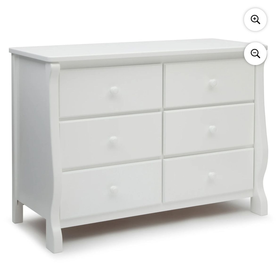 Delta Children Universal 6 Drawer Dresser with Interlocking Drawers - Greenguard Gold Certified, White
