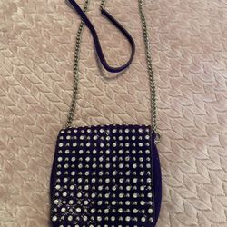 Charming Charlie Purple Rhinestone Bag
