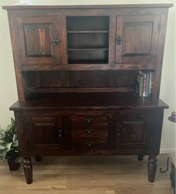 Real Wood Hutch Cabinet and Desk
