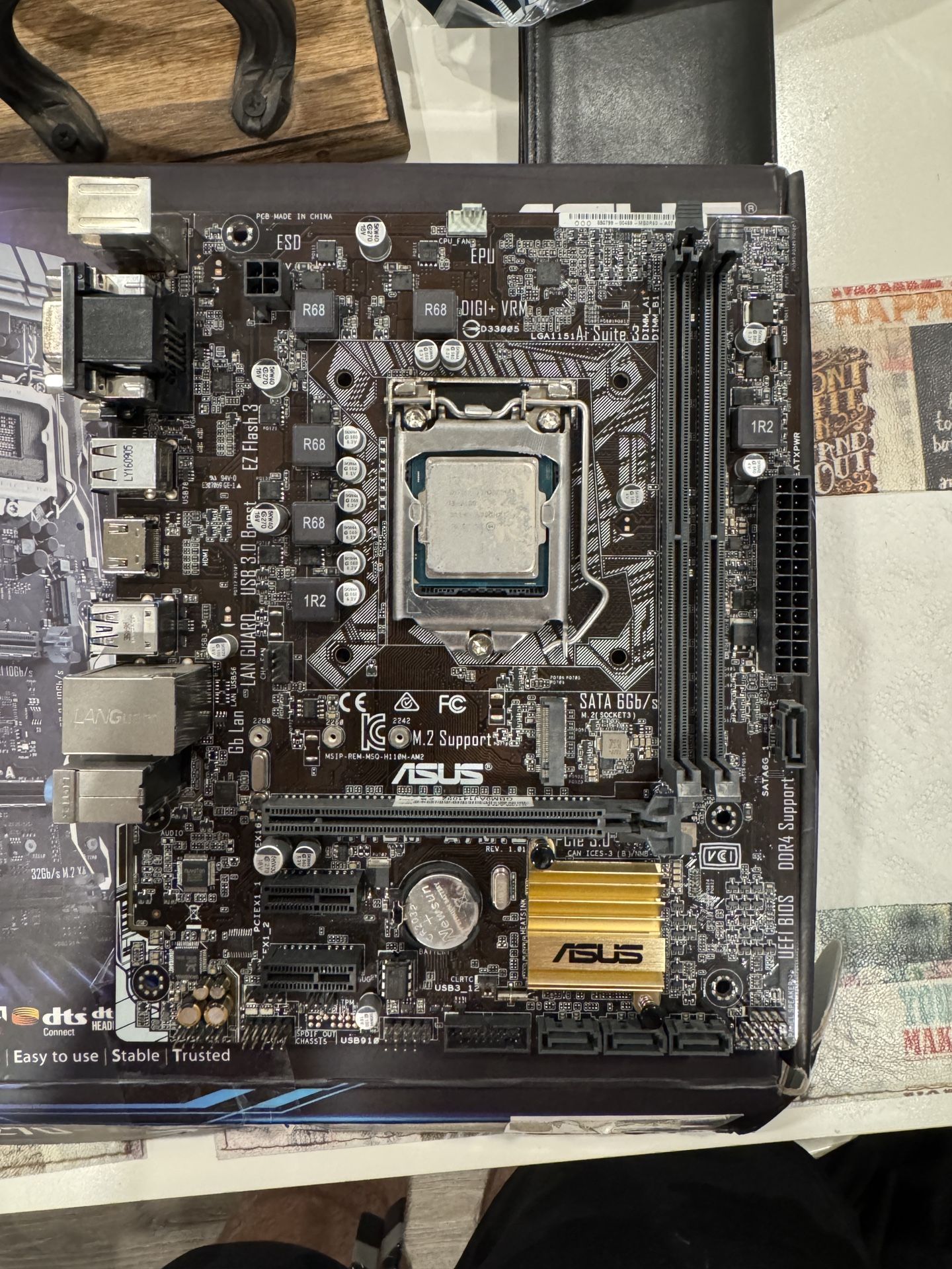 ASUS H110M-A/M.2 Motherboard + Intel i3-6100 Combo – LGA 1151