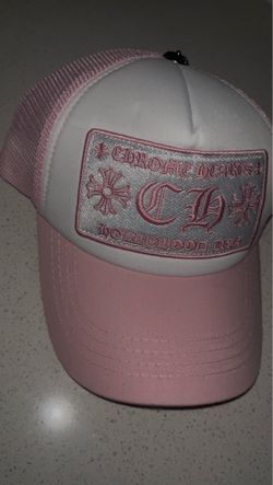 Chrome heart baseball hat pink/white