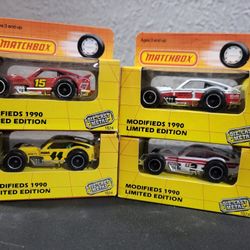 Set Of 4 Matchbox 1990 Modifieds Limited Edition 1:64 Diecast Cars 