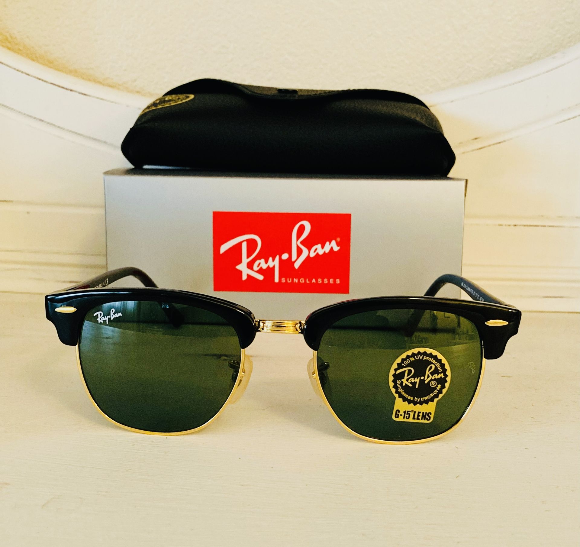 New RayBan Classic Clubmaster 51mm Sunglasses With Original RayBan