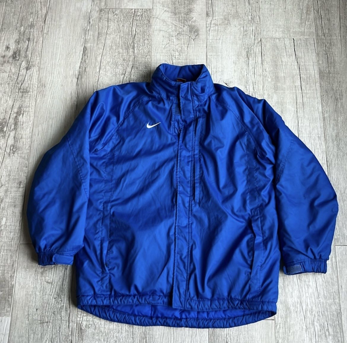 Men’s Vintage Nike Blue windbreaker jacket with hoodie