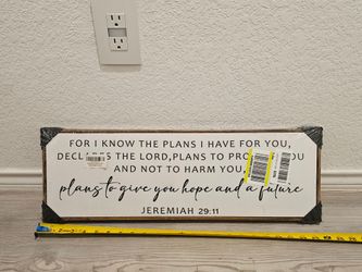 For I Know The Plans I Have For You Sign, 24"x8", Wood
