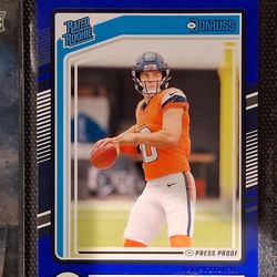 Bo Nix Blue Press Proof 