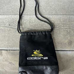 Cobra Golf Suede Draw String Pouch Black Yellow 6” X 3”