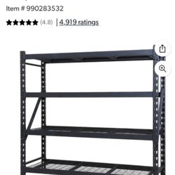 4-Shelf Metal Industrial Duty Freestanding Garage Storage Shelving, 5 Shelves