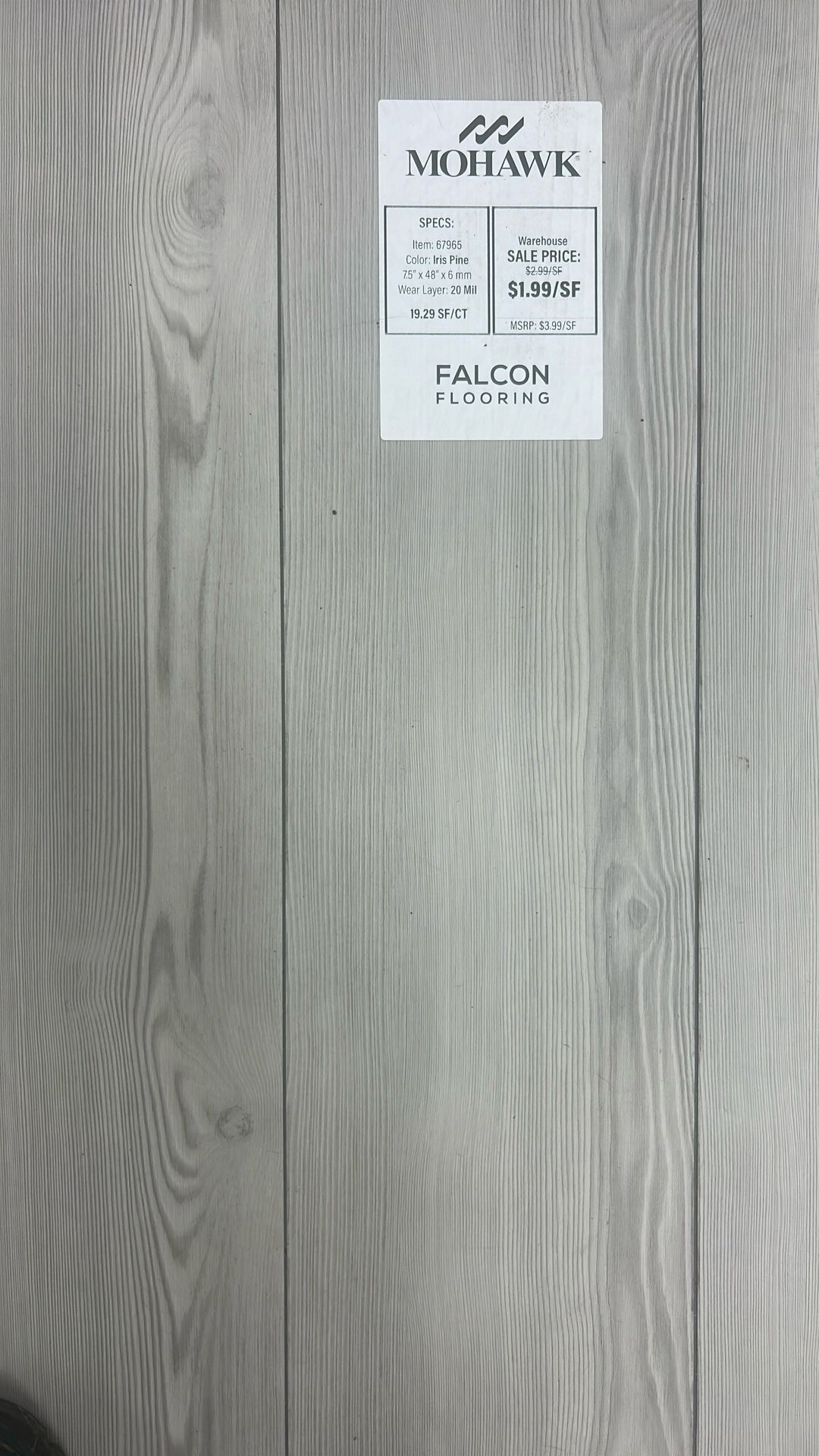 $1.99/SF 100% Waterproof Luxury Vinyl Plank Flooring ( Iris Pine)