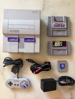 Super Nintendo SNES Console Bundle with Games Everything OEM
