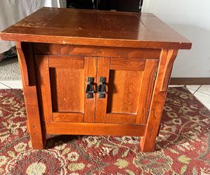 mission style end table cabinet