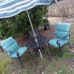 Deluxe Outdoor Table Set Wrought Iron 