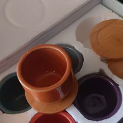 New Bondecor 5# Mini Planters With Coasters For Bottom