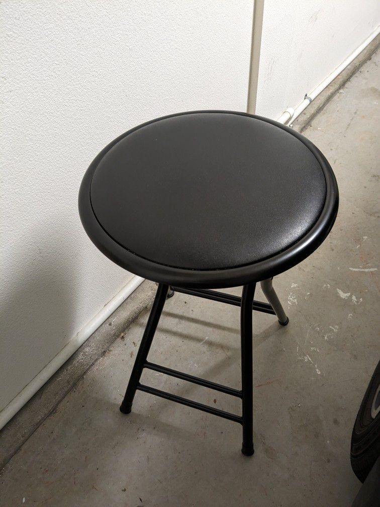 Black Folding Stool Chair 24 Inch Tall