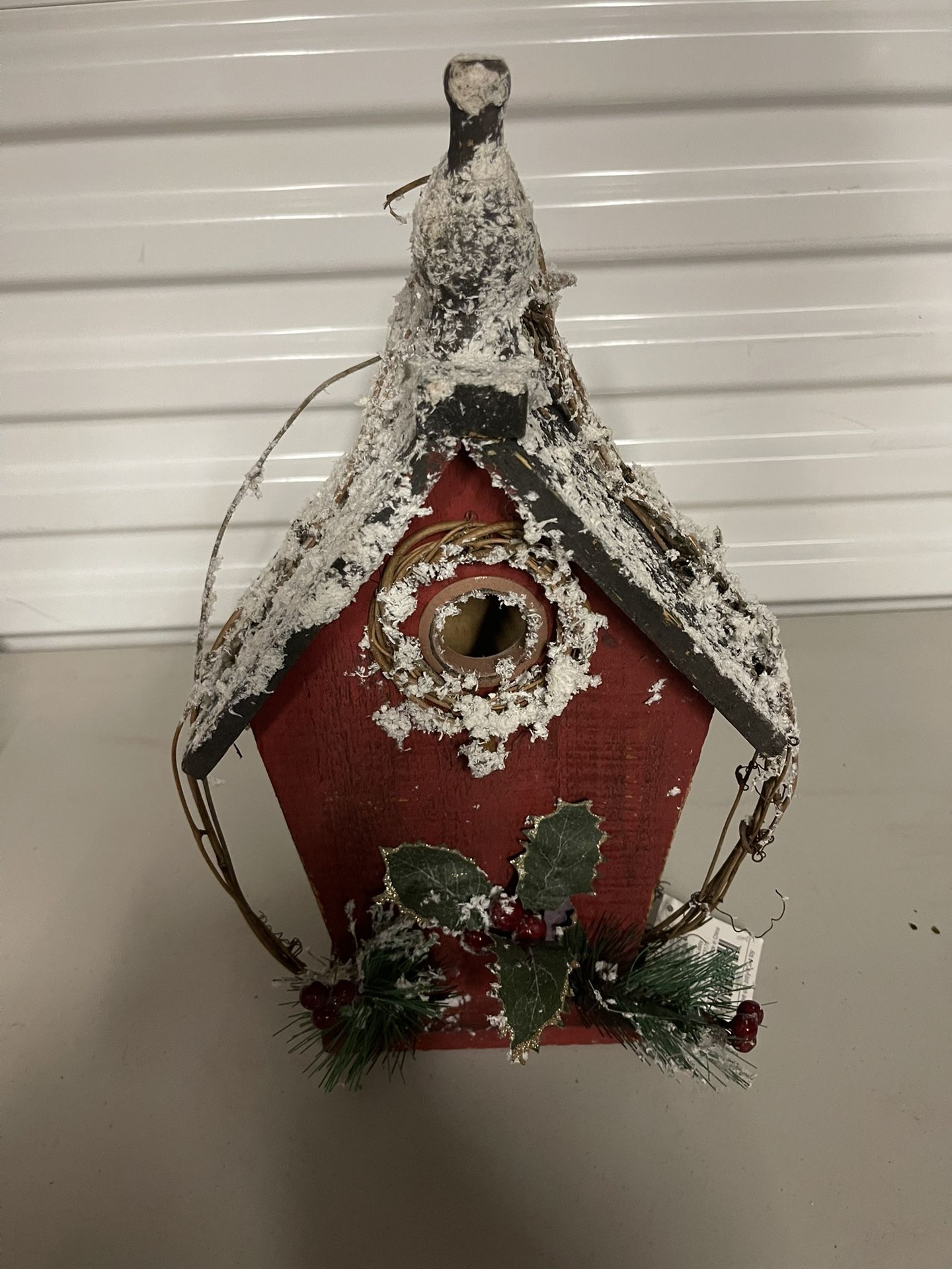 Red Holiday Bird House