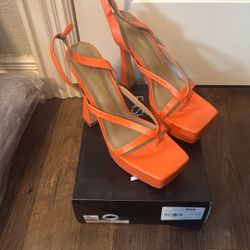 Orange Platform Heels