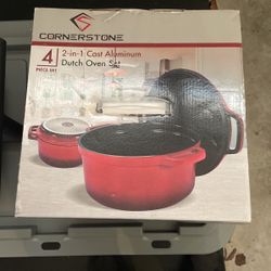 Dutch Oven Set Cornerstone Kitchen Cast Aluminum 4 Piece