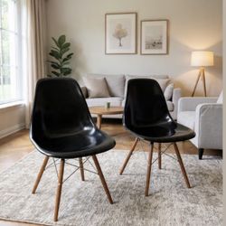Set Of 2 Mid Century Modern Dining Chairs 