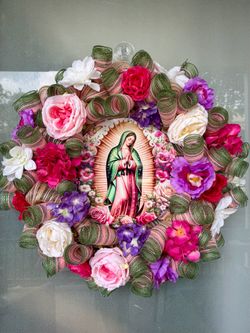 Virgen Mary Floral Wreath