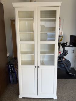 IKEA HEMNES White Glass Door Cabinet / Display Cabinet