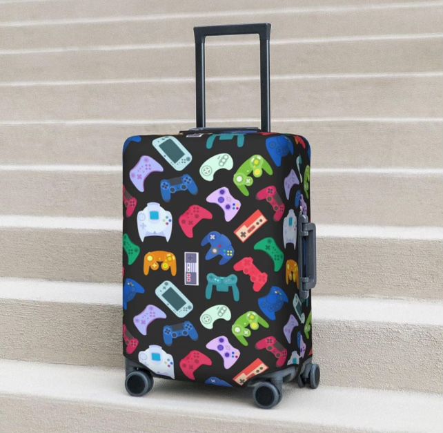 Kids Video Game Luggage Covers Colorful Gaming Gamer New