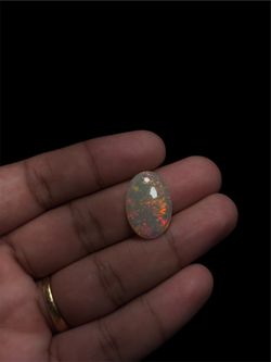 10 Ct Natural Ethiopian Opal Oval Cabochon 23.65mm Fiery Play of Color Gemstone