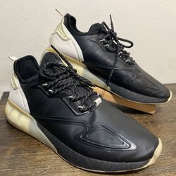 Adidas ZX 2K Boost Shoes Mens 12 Black White Athletic Trainers Sneakers S42835