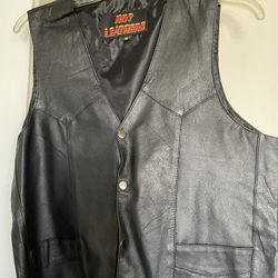 Black Leather Vest - Look @ Description 