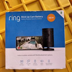 New Ring Wireless Battery Black stick up Security Video Camera