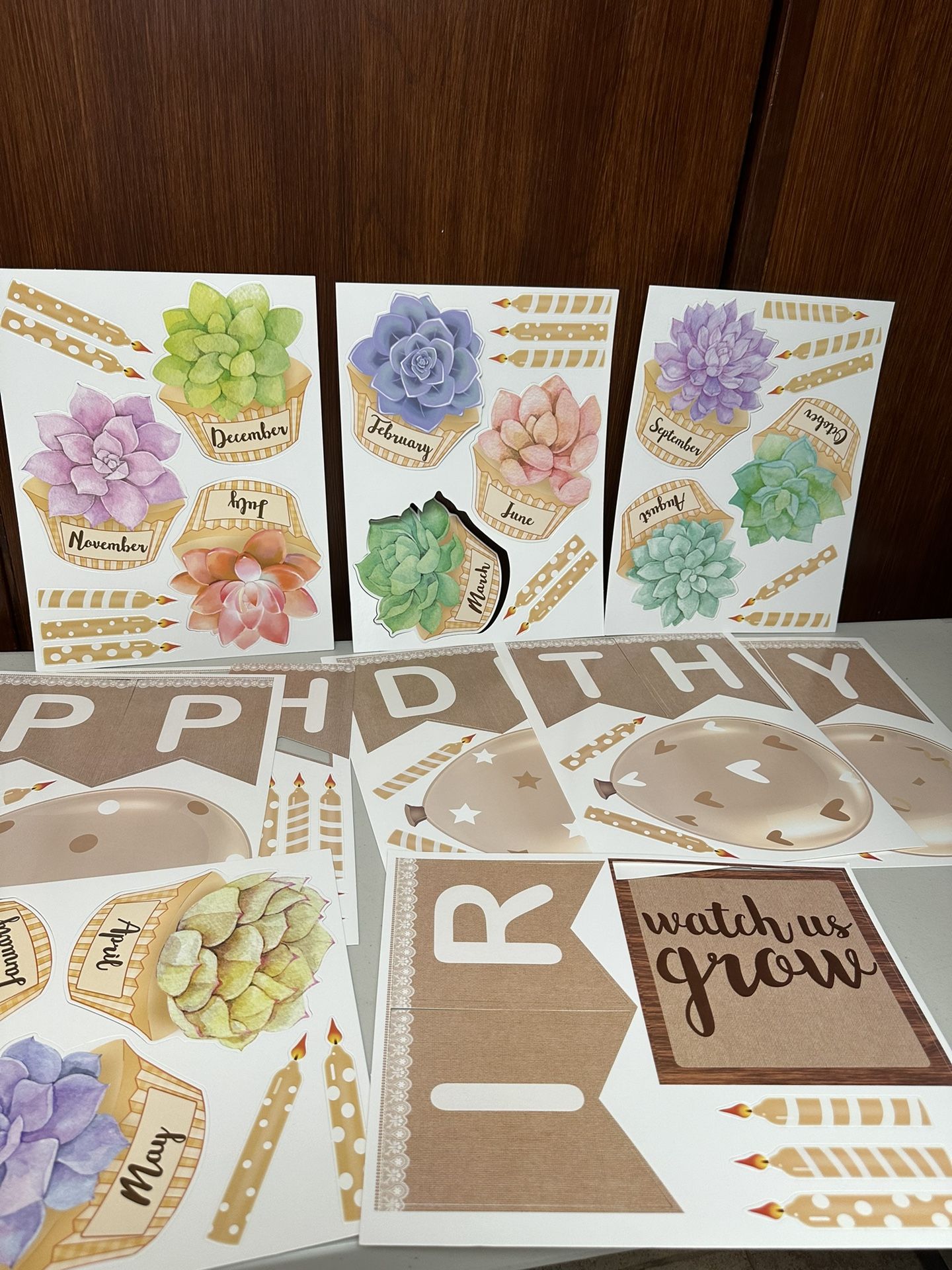 Succulent Birthday Bulletin Board Set
