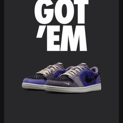 Jordan 1 Low Voodoo Zion Sneaker Size 12