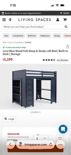 Two twin Loft beds with desk/drawers