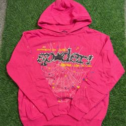 pink v2 sp5der hoodie 