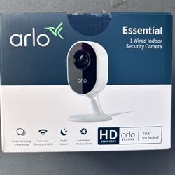 Arlo Essential 1wired Indoor Security Camera Never Used In Box VMC2040-100NAS