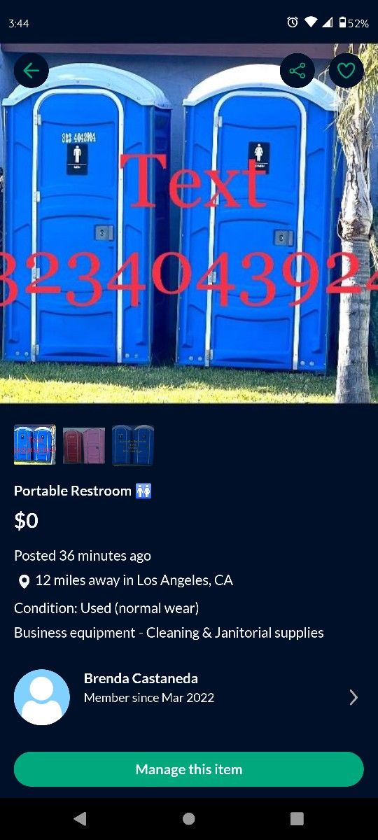 Portable Restroom 🚻🚻🚻🚻