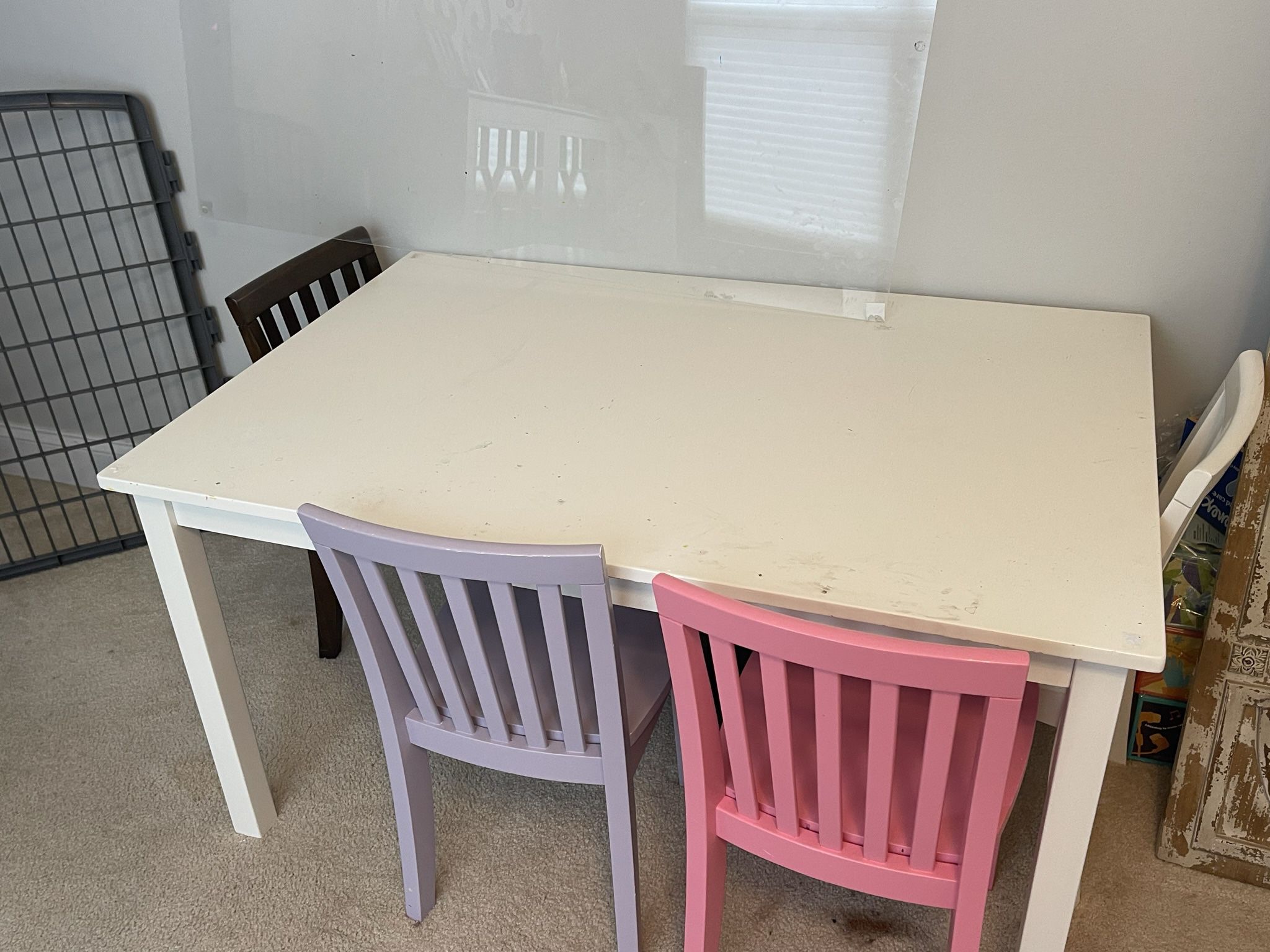 Kid’s Pottery Barn Table And Chairs (4)