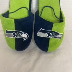 Kids Slippers Seattle Seahawks Slip On with Heel Strap Size 1-2.