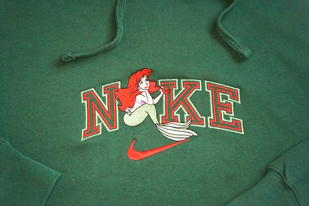 Ariel from Disney's Little Mermaid Custom Nike Embroidered Sweater