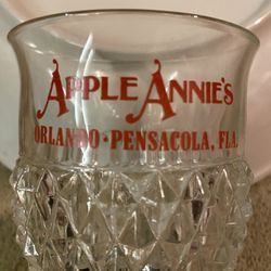 Vintage Apple Annie's Orlando Pensacola Fla. Diamond Cut Water Goblet 12 fl oz