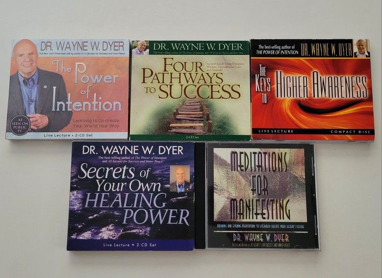 Dr. Wayne Dyer Personel Development Audio CD Programs! Power of Intention, Four Pathways to Success, Higher Awareness, Healing Power & Meditations! NM