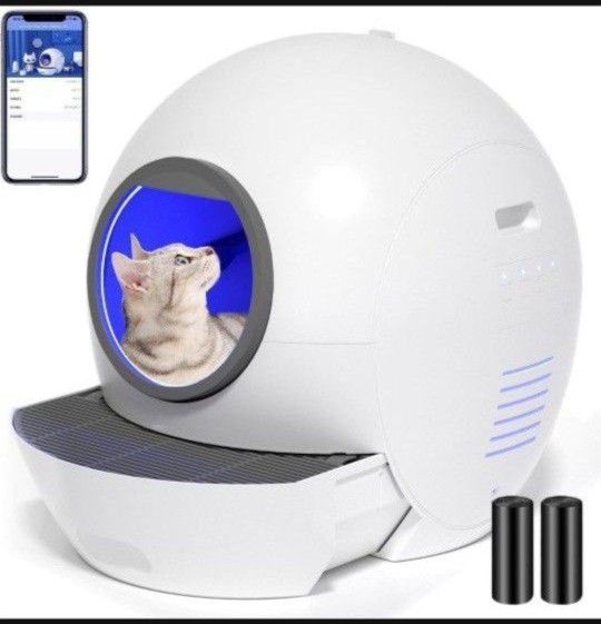 Self-Cleaning Cat Litter Box: YSSAIL Extra Large Automatic Cat Litter Box with APP Control & Safe Alert & Smart Health Monitor, Odor Removal Cat Litte