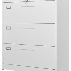 Letaya 3 Drawer File Cabinets with Lock,Metal Lateral Filing Cabinets for Home Office Organization Hanging Storage