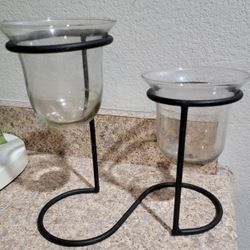 Black Wrought Iron Scroll Candle Holder Coat Rack Purse Jewelry Hooks Picture Frame Ea