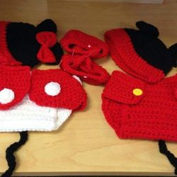Minnie Mickey mouse diaper cover set
