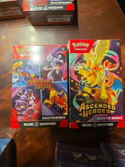 Ascended Heroes and Destined Rivals booster bundle boxes