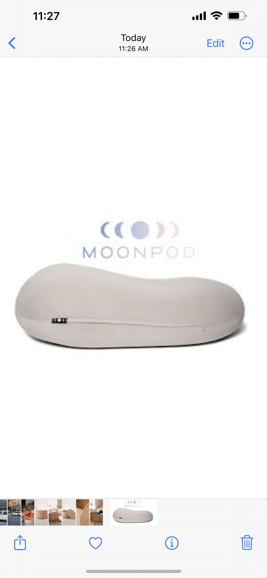 Moon Pod Bean Bag Chair with Crescent Backrest