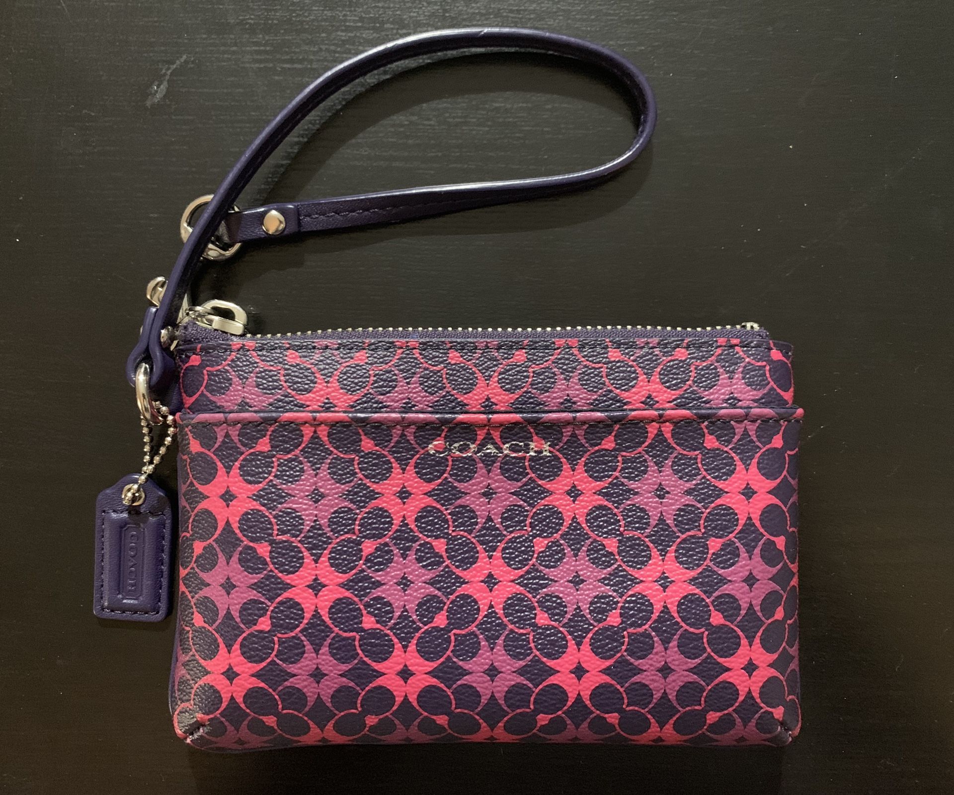 Pink and Purple Coach Wristlet