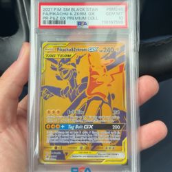 2021 Pikachu And zkrm Tag Team PSA 10