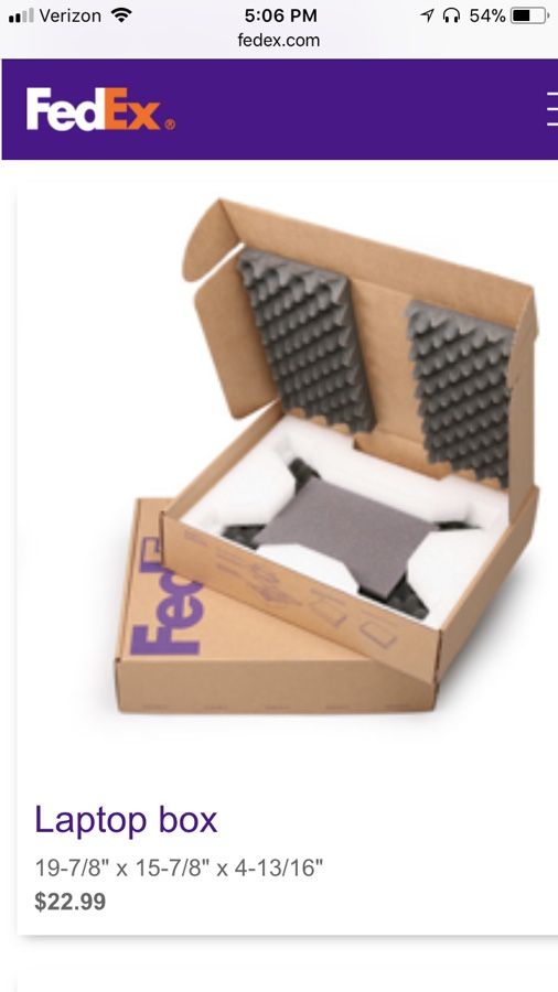 FedEx Laptop Shipping Boxes Foam 19 x 16 x 5 Nice! 60 available.