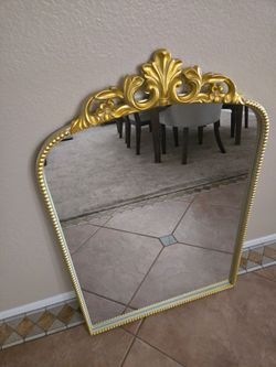 Gold Crested Wall Mirror (24"X36")